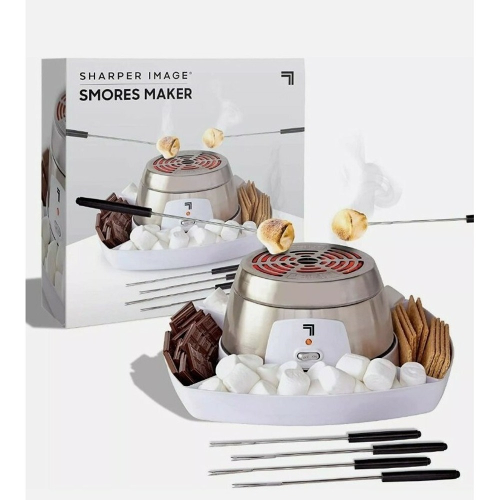 Smores Maker SHARPER IMAGE 6 Piece Set Electric Tabletop for Indoors
